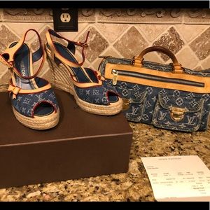 Louis Vuitton denim wedge
